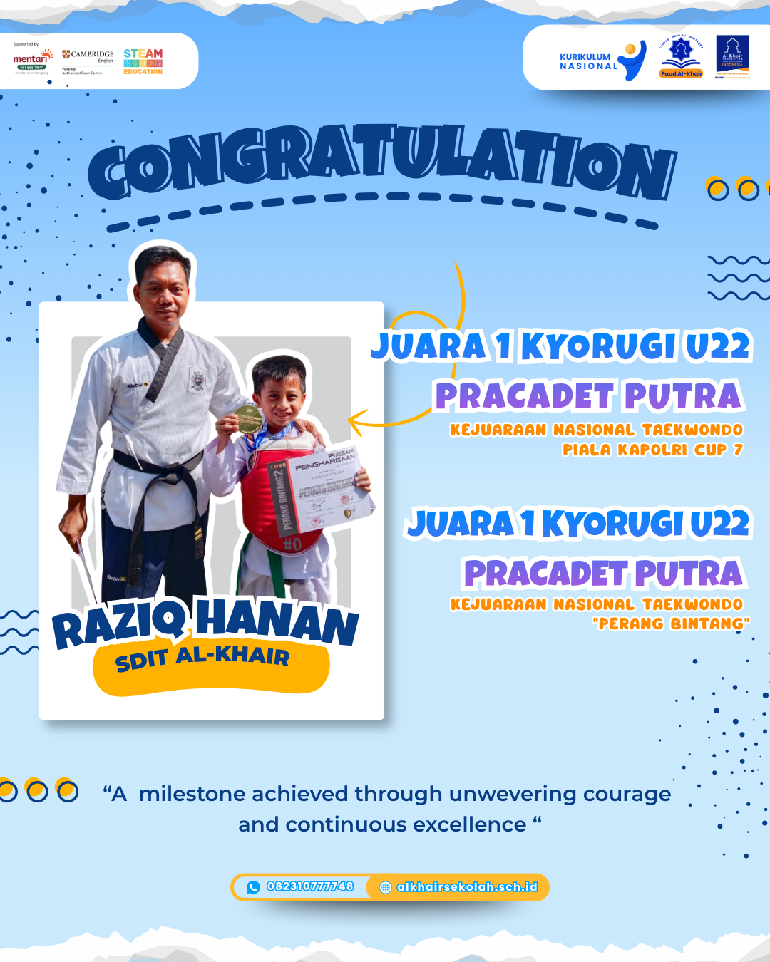 JUARA 1 KYORUGI U22 PRACADET PUTRA