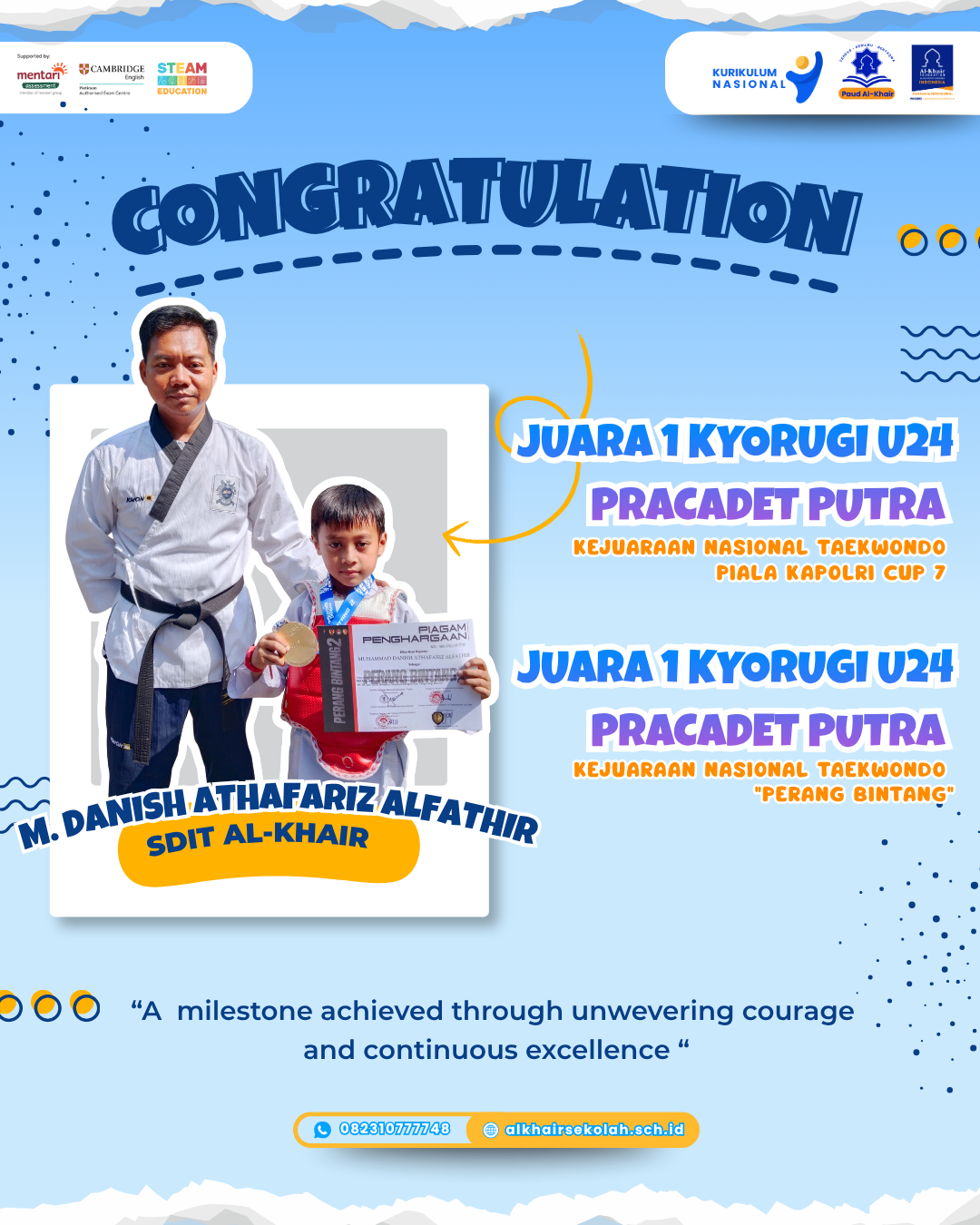 JUARA 1 KYORUGI U22 PRACADET PUTRA
