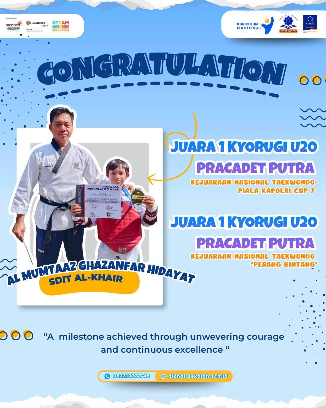 JUARA 1 KYORUGI U22 PRACADET PUTRA